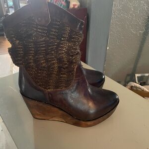 Stylish Brown Wedge Ankle Boots